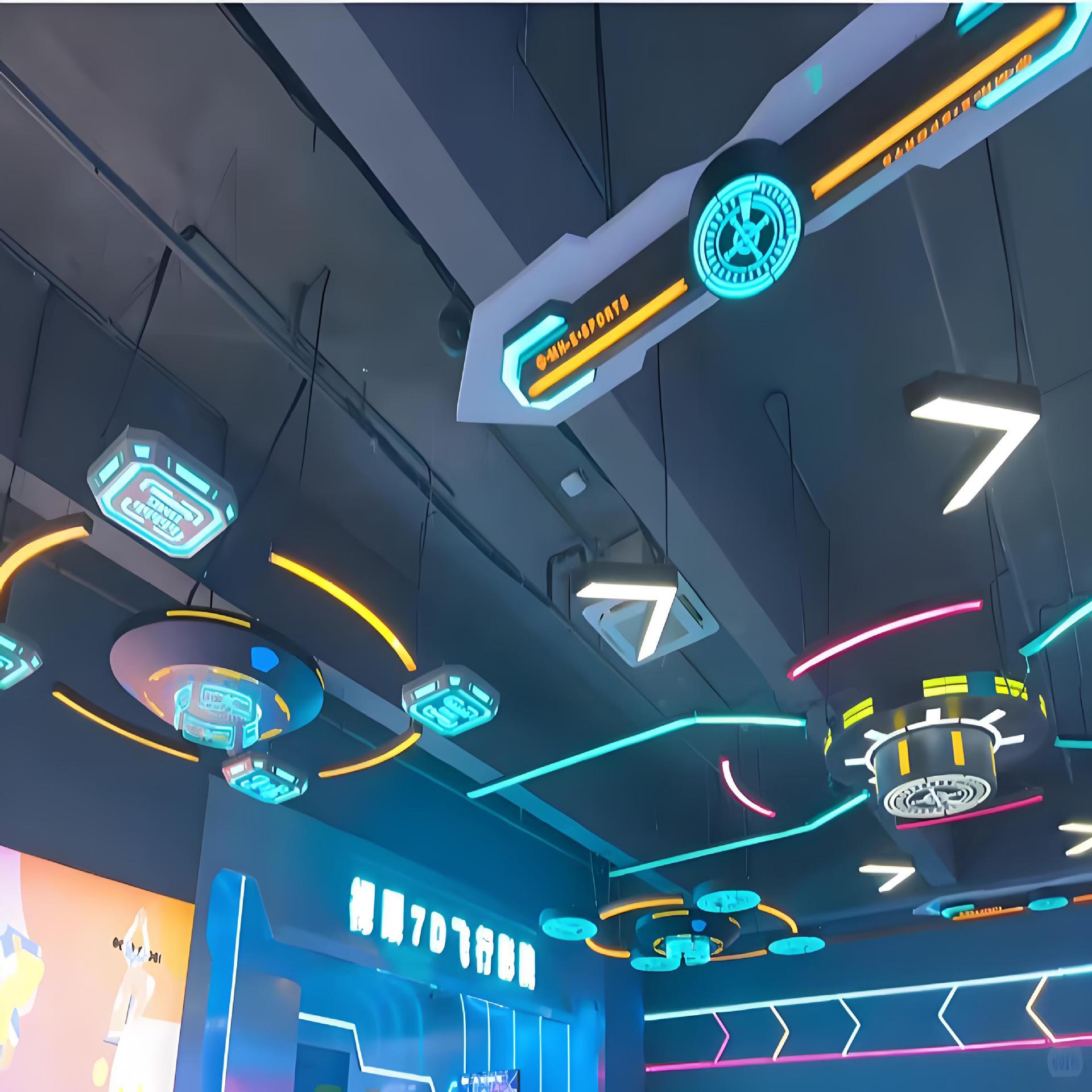 Módulo de atmósfera de bar de videojuegos KTV módulo de decoración de pared de luces de parque de juegos animado ciudad de modelado de luces