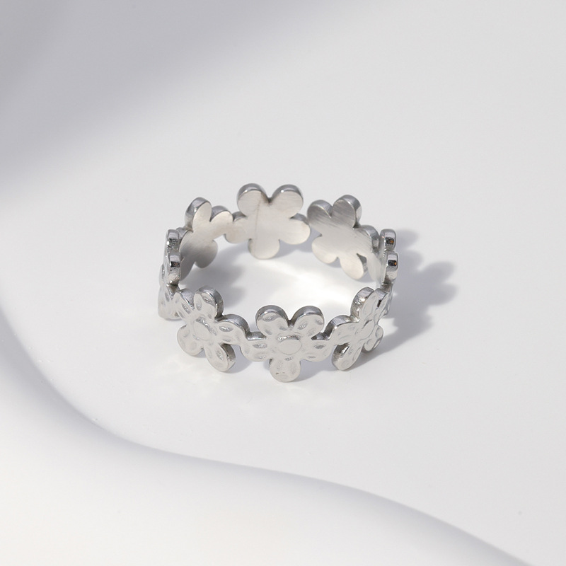 Sweet Flower Stainless Steel Rings 1 Piece