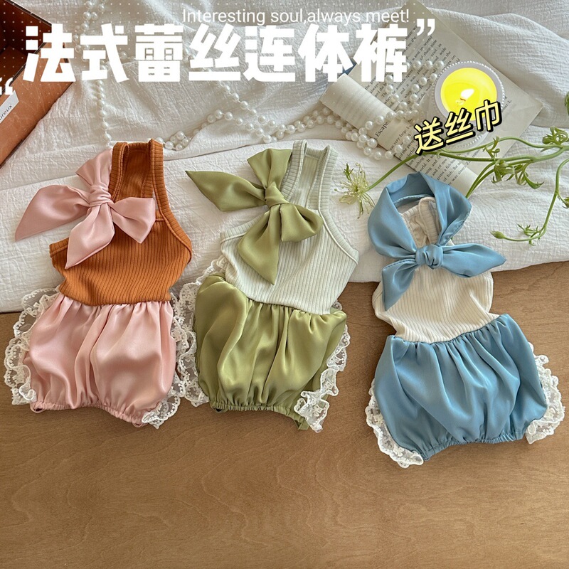 Lace Silks and Satins Jumpsuit Pet Clothes Small Dog Clothing Small Dog Cat Supplies Spring Summer Autumn Princess