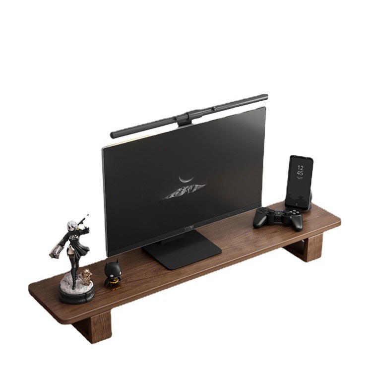 Monitor de la computadora soporte de madera maciza Escritorio de oficina estante de almacenamiento rack soporte de almacenamiento estante de soporte portátil