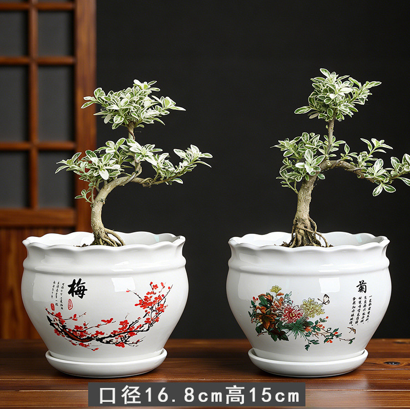 Kw+plum tree chrysanthemum 2 pieces