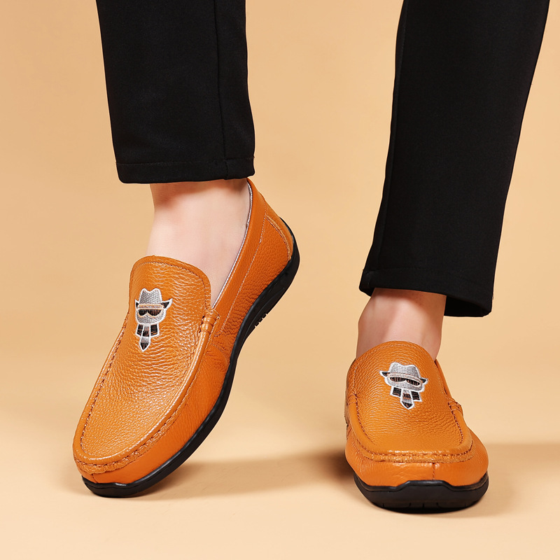 Mocasines de primera capa de piel de vaca para hombre zapatos de cuero casuales de cuero para hombre mocasines de hombre zapatos de hombre nuevos zapatos de una sola capa