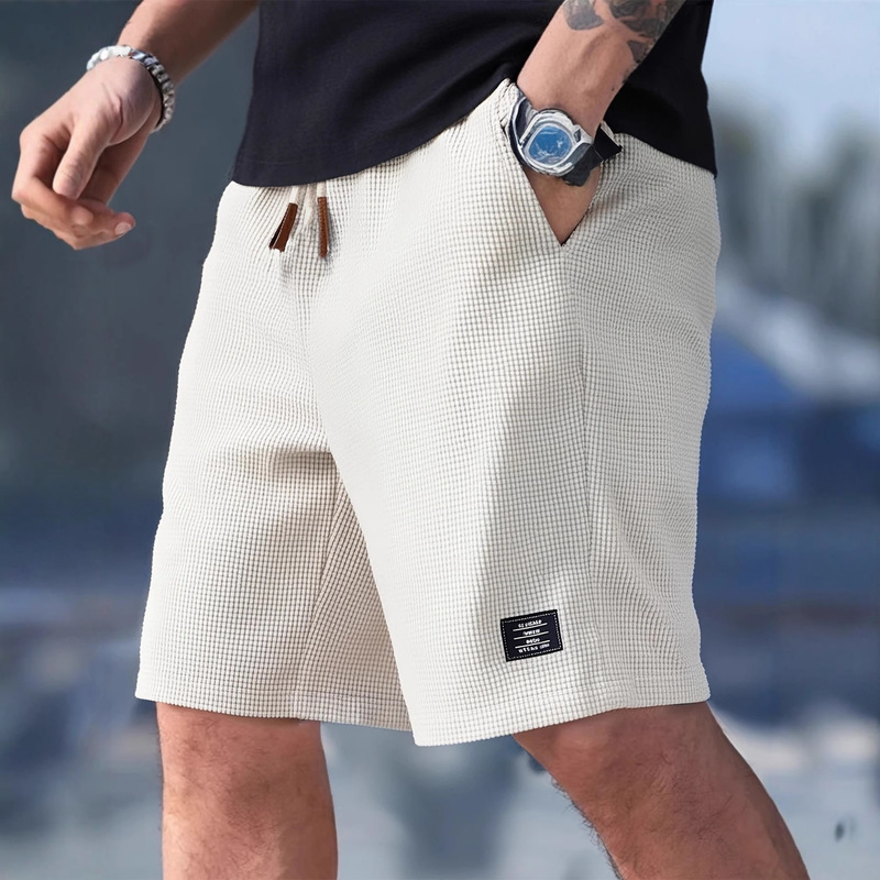 Cross-Border European and American Men's Casual Sports Shorts Summer Versatile Men's Large Size Loose Five-Point Pants Pineapple Plaid Shorts for Men