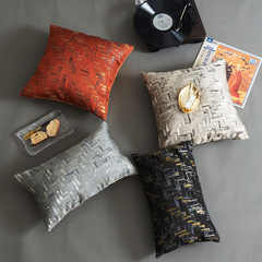 Italian minimalist luxury mosaic geometric high-precision jacquard bedspread pillowcases living room sofa waist cushion covers