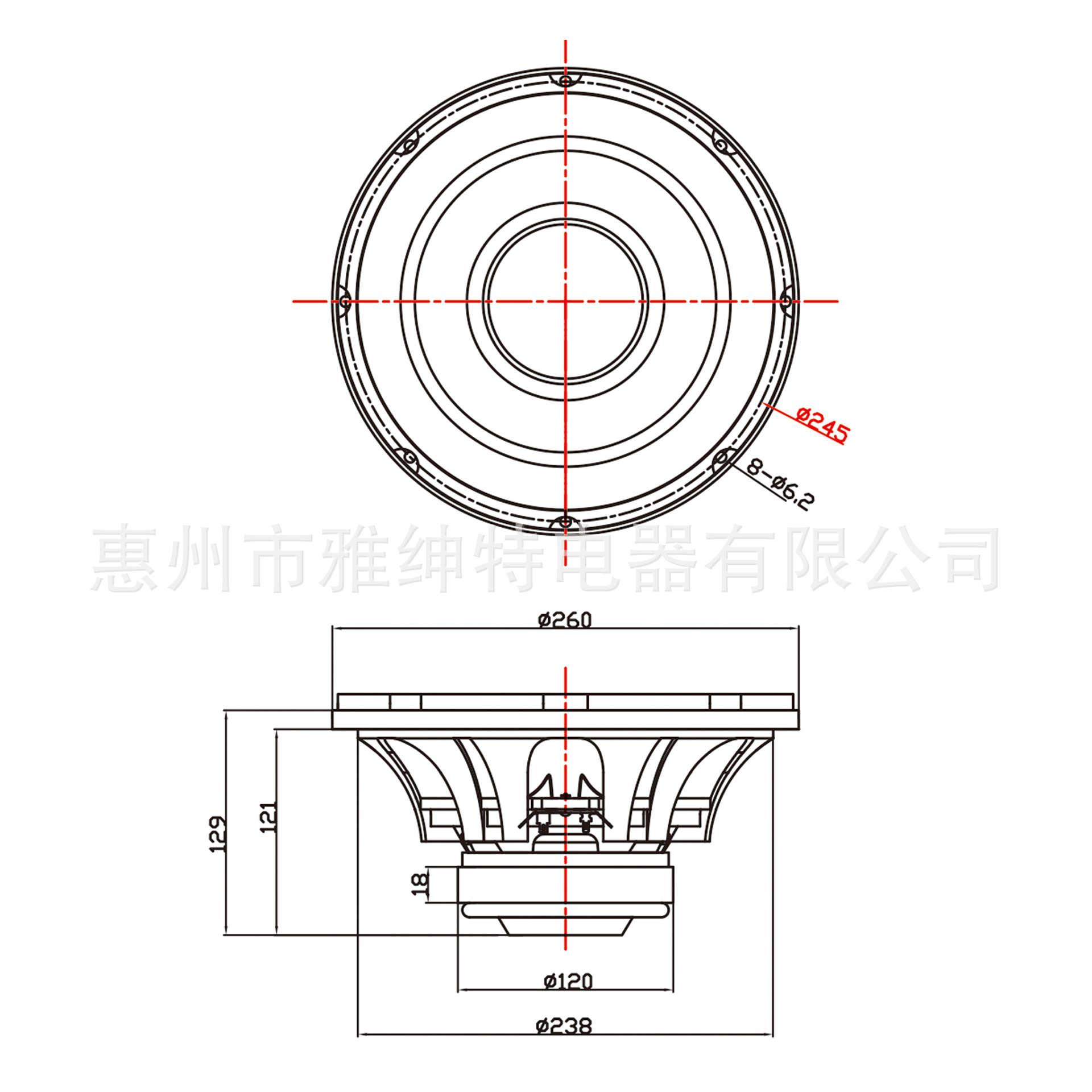 High-Power 500W Outdoor Waterproof 10-Inch Subwoofer Speaker Suitable for Installation on All-Terrain Vehicles and Boats