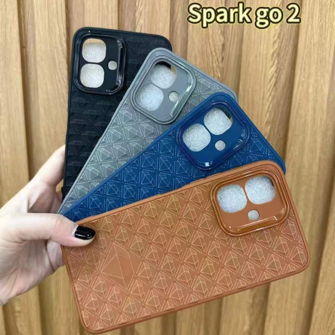 双色钻石纹手机壳适用三星A17立体TPU非洲传音型号OPPO保护套vivo