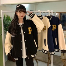 棒球服外套女冬装新款初中学生春秋韩版宽松短款夹克休闲上衣
