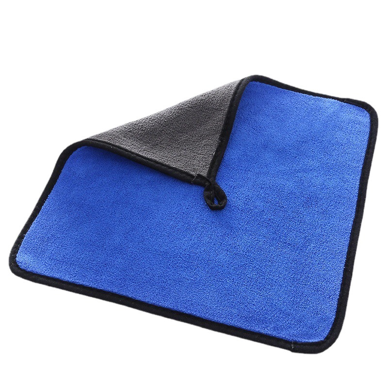 Cross-Border Supply Coral Fleece Car Wash Towel, Double-Sided Thickened Cleaning Cloth, Absorbent Towel, Lint-Free Car Wiping Towel