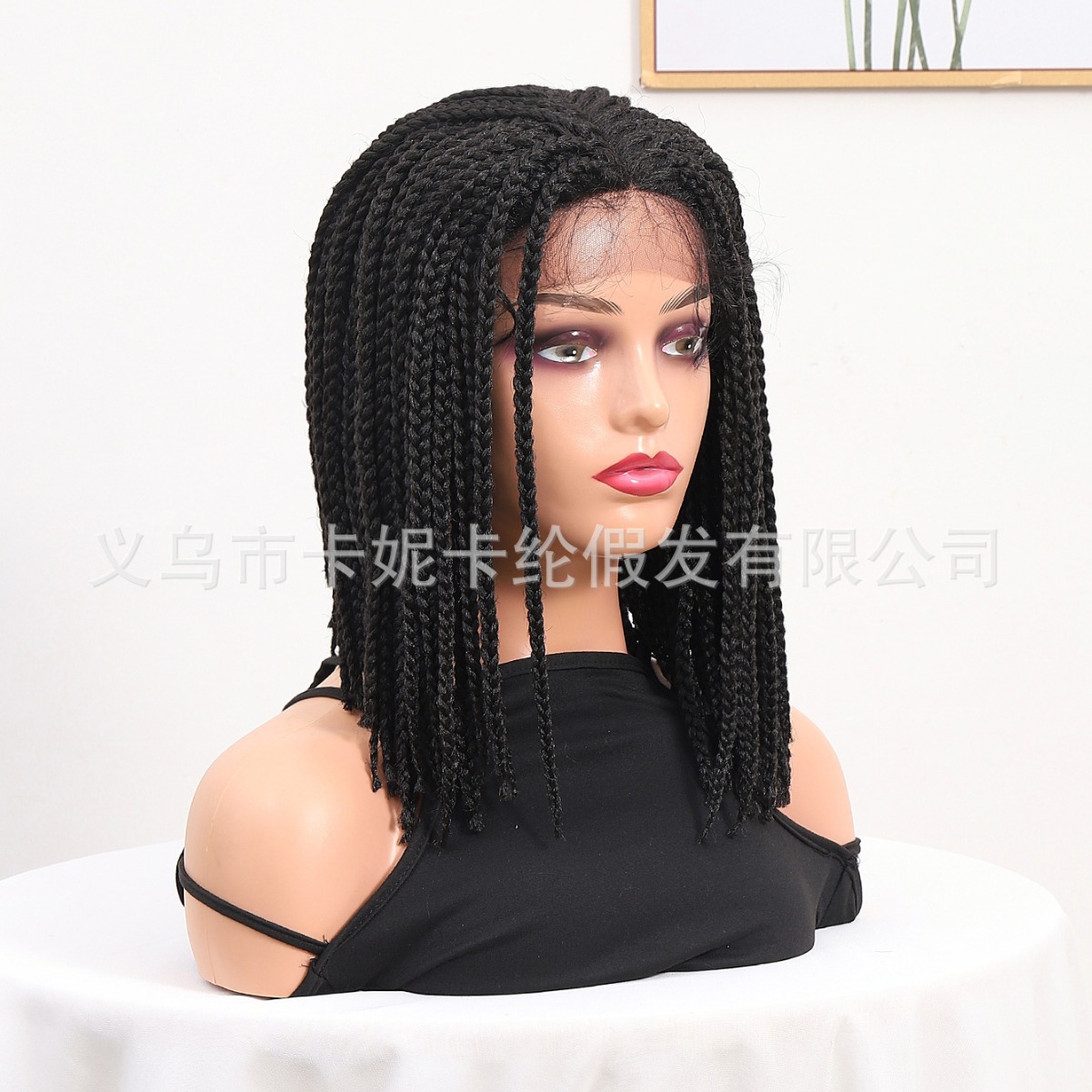 NEWLOOK nuevo estilo europeo y americano transfronterizo negro rizado caballo pequeño estilo corto peluca de cabello humano real encaje cubierta de cabeza