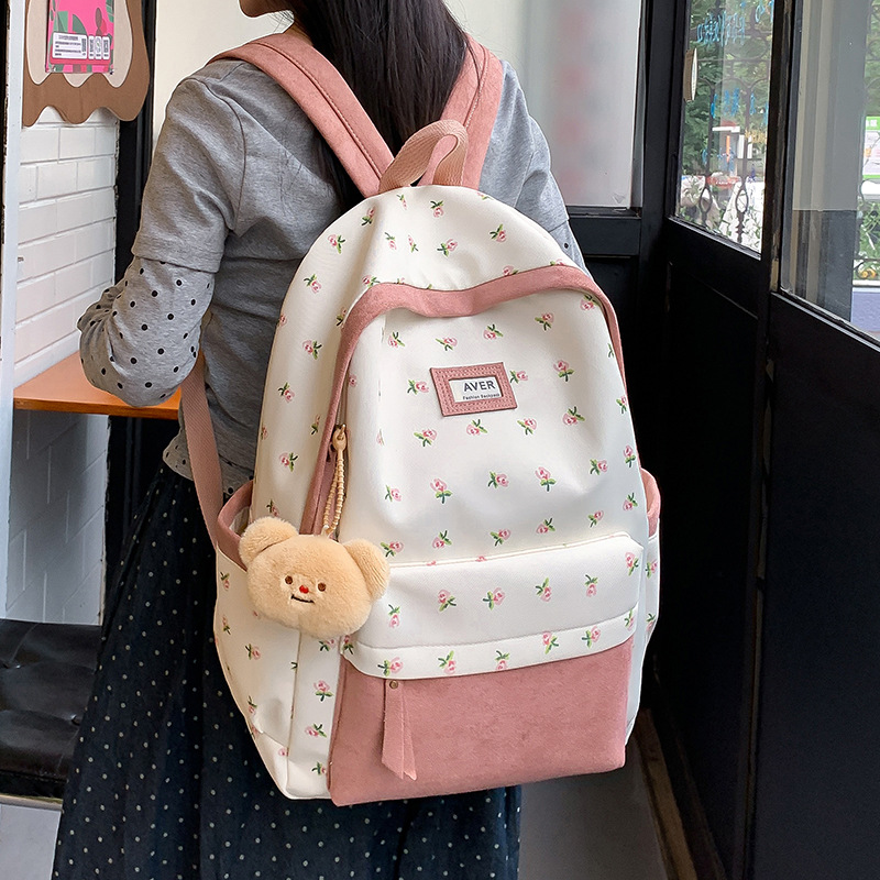 New Style School Bag for Female Middle and High School Students, Ins-Style Student Backpack, Large Capacity, Fashionable and Simple Backpack