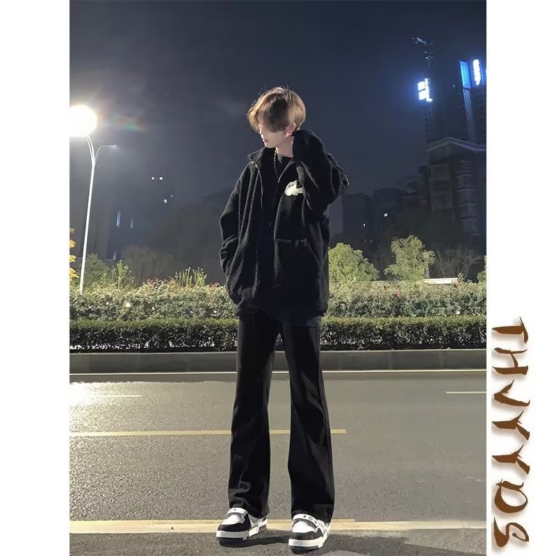 2024 Spring and Autumn Trendy Brand Retro Blue Harlan Jeans para hombres Pantalones de papá de pierna ancha pequeños y cónicos sueltos para todo fósforo