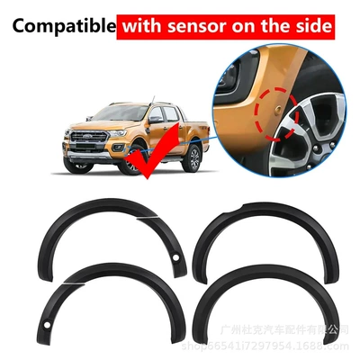 Suitable for 18-21 Ford Ranger T8 Narrow Version Wheel Arches with Radar Holes, Anti-Scratch Wheel Arch Modification for Pickup Trucks (Wheel eyebrow) - ranger-t8-radar-hole