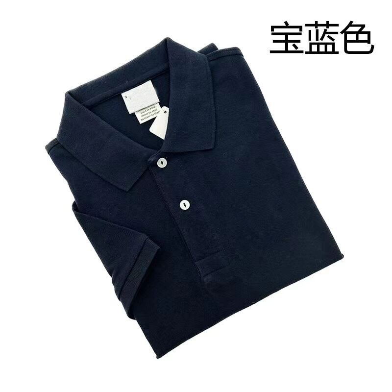 Cross-Border Classic Crocodile Pattern Summer Business Casual Men's Polo Shirt Short-Sleeved Pure Cotton Loose Lapel T-Shirt Fish Pattern