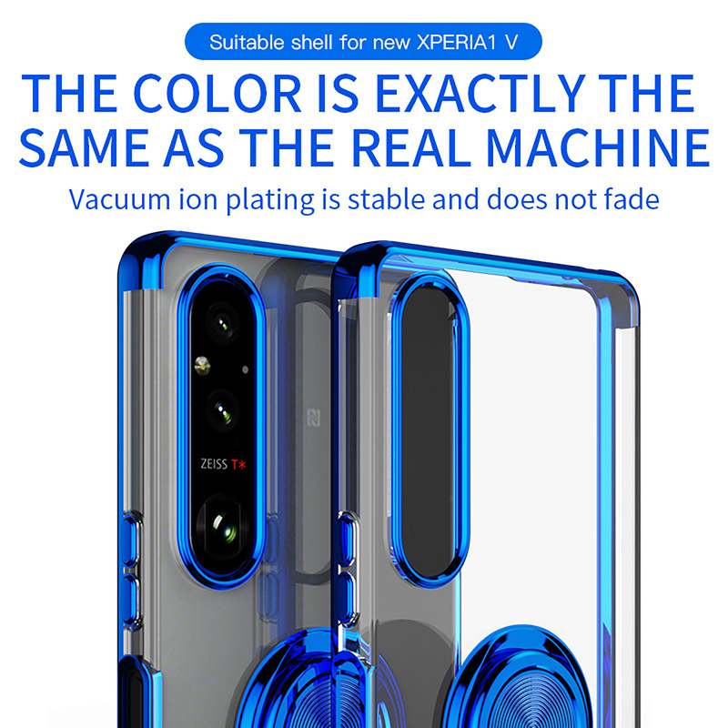 Suitable for Sony Xperia1 Viii Eighth-Generation Mobile Phone Case 10Vii Electroplated Transparent Protective Cover Ring Buckle Suitable for Sony Xperia1 Viii Eighth-Generation Mobile Phone Case 10Vii Electroplated Transparent Protective Cover Ring Buckle