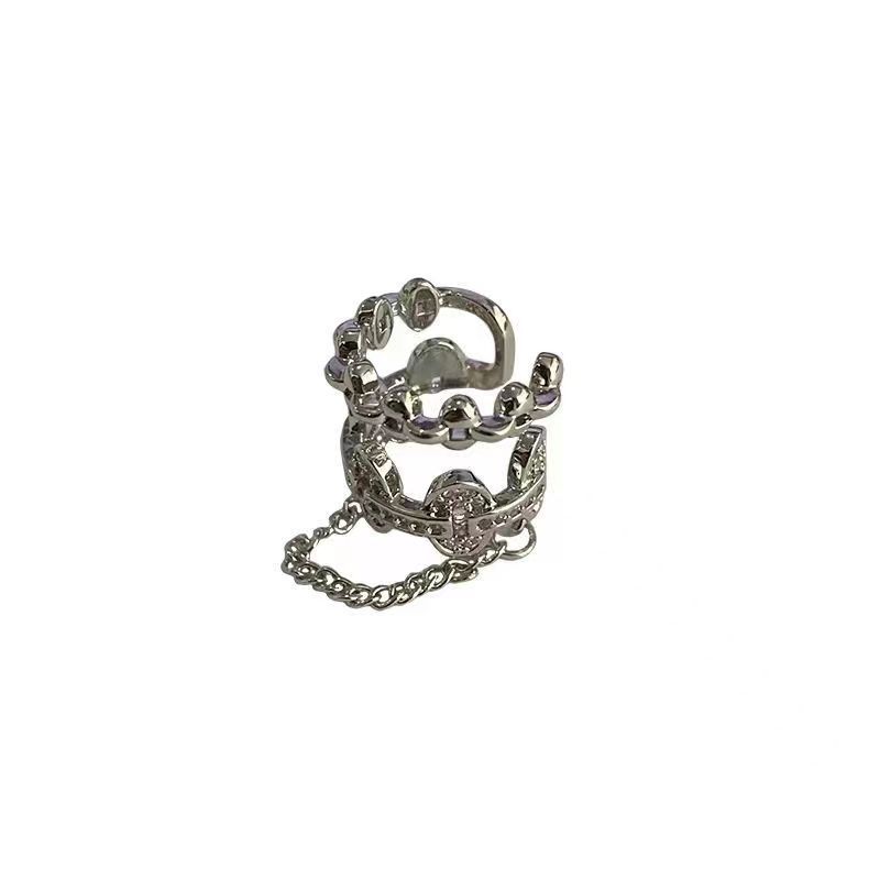 2022 nueva moda oreja hueso clip de alto grado pendientes de nicho Estilo frío cadena borla oreja clip pendientes sin OREJA DE LAS MUJERES