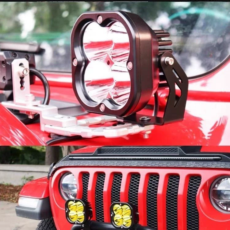Горячая продажа супер-яркая 5-дюймовая 80 Вт мощный светодиодный внедорожник квадратный прожекатель модифицированный передний бампер фар