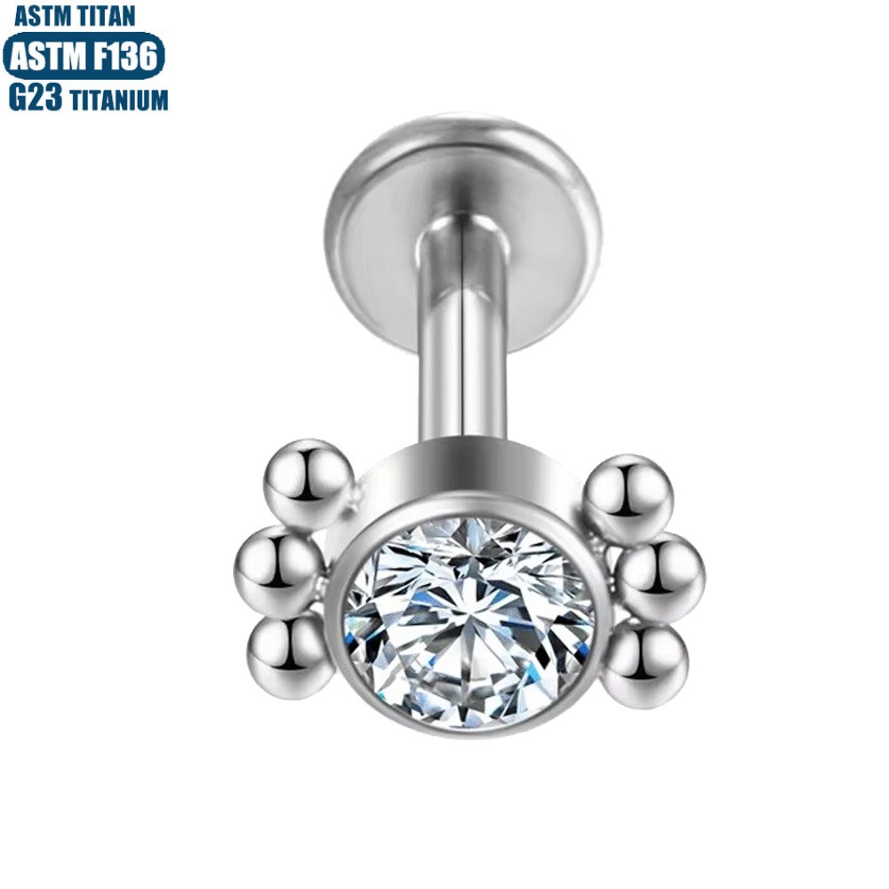 Labret piercing jewelry detail image