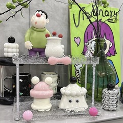 ドーパミン棚二重アクリル質感透明化粧台整理氷河紋トイレ収納棚