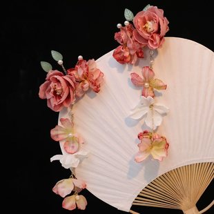 Шелковый цветочный головной убор Hanfu цветок заколка для волос супер сказочный ленивый аксессуар фея