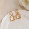 Retro advanced earrings, ear clips, bright catchy style, high-quality style, with gem, no pierced ears