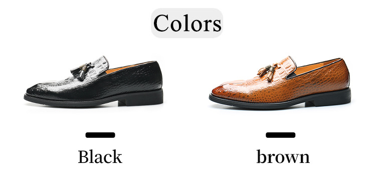 Men's slip-on loafers new business leather shoes with fringe shoes_vogvips.com