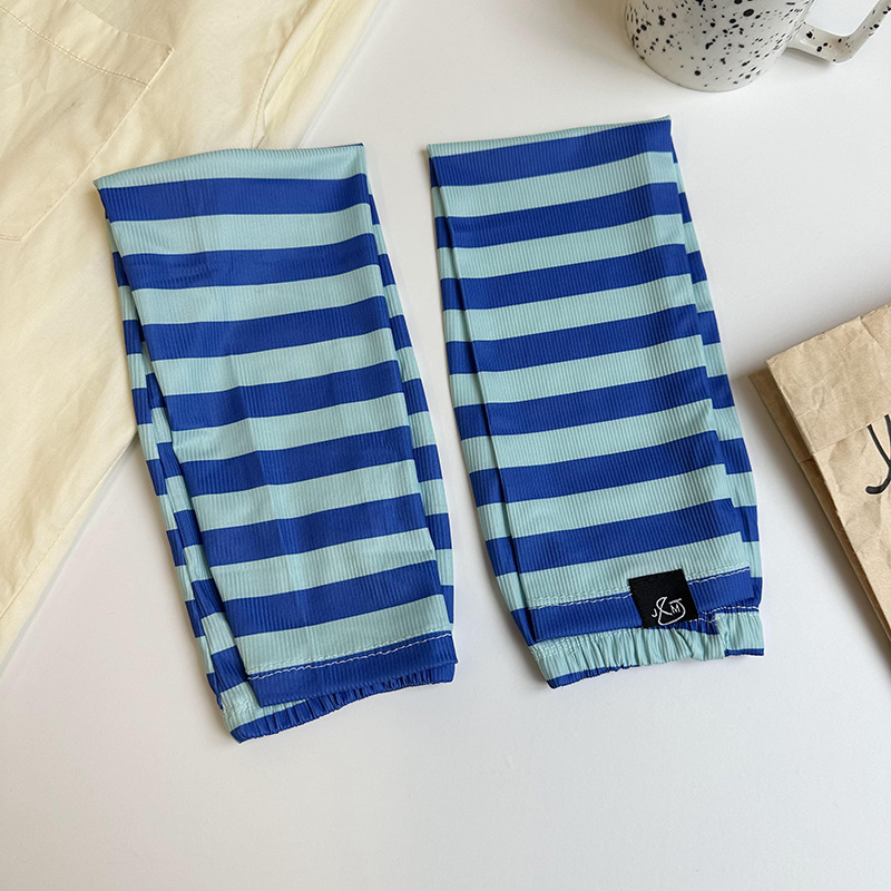i manga rayada de protección solar para mujeres de verano nuevo suelto al aire libre protección solar manga de brazo protector solar