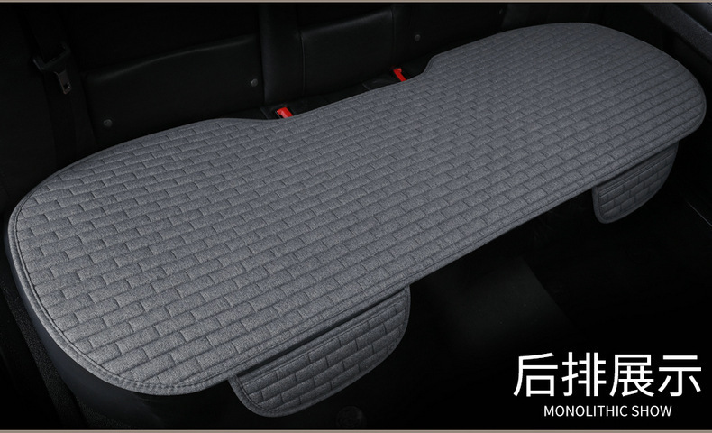 Linen Plaid Car Seat Cushion Set Universal Single Pad