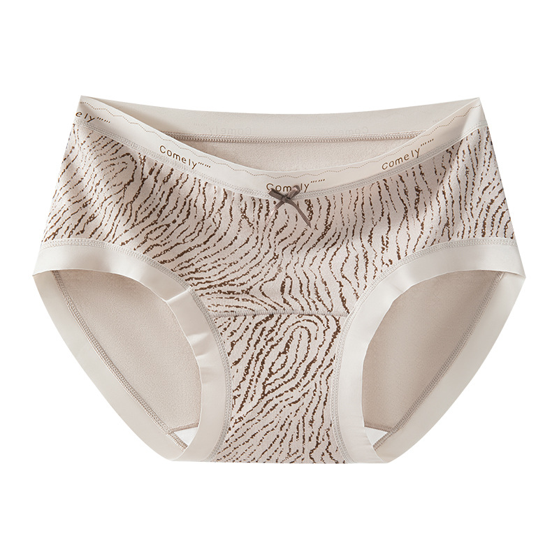 2025 nueva serie con estampado de leopardo pequeño, entrepierna de algodón puro, entrepierna antibacteriana, cintura media, sin costuras, cadera, calzoncillos de mujer sexy