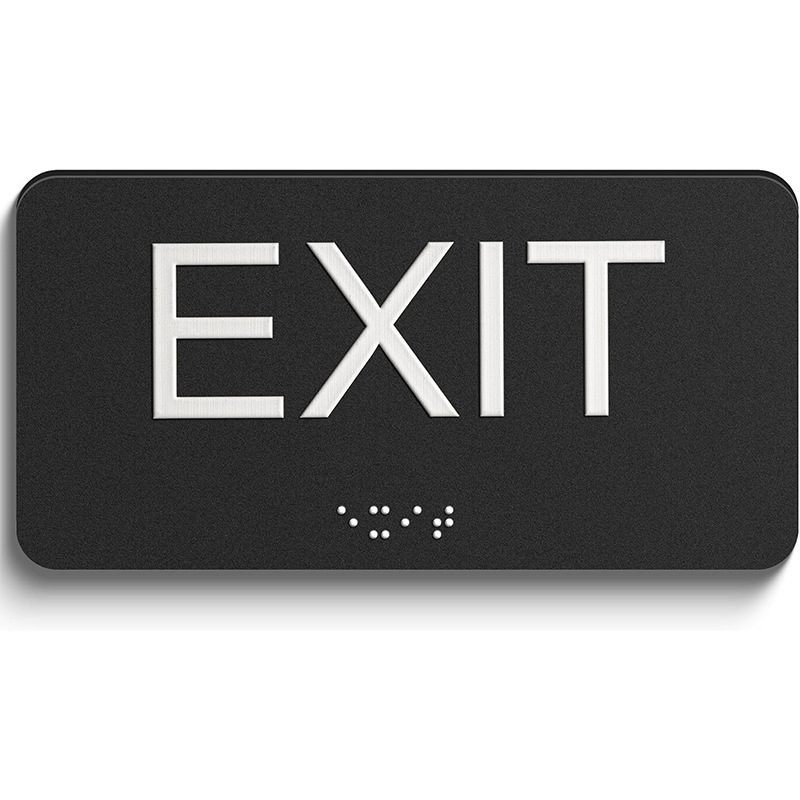 EXIT SIGN外贸英文盲文出口标识牌美国ADA标准标识牌2级盲文