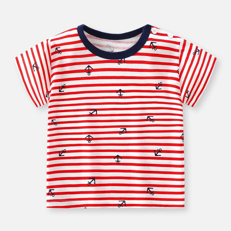 Детская летняя футболка с коротким рукавом, цветочный костюм для мальчика, детская одежда
