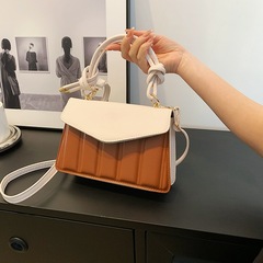 Personalized Trendy Texture Striped Fashion Handbag 2023 New Leisure Crossbody Simple Shoulder Small Square Bag