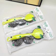 手柄清洁球套装不锈钢锅刷洗碗钢丝球批发厨房清洁用品两元店批发