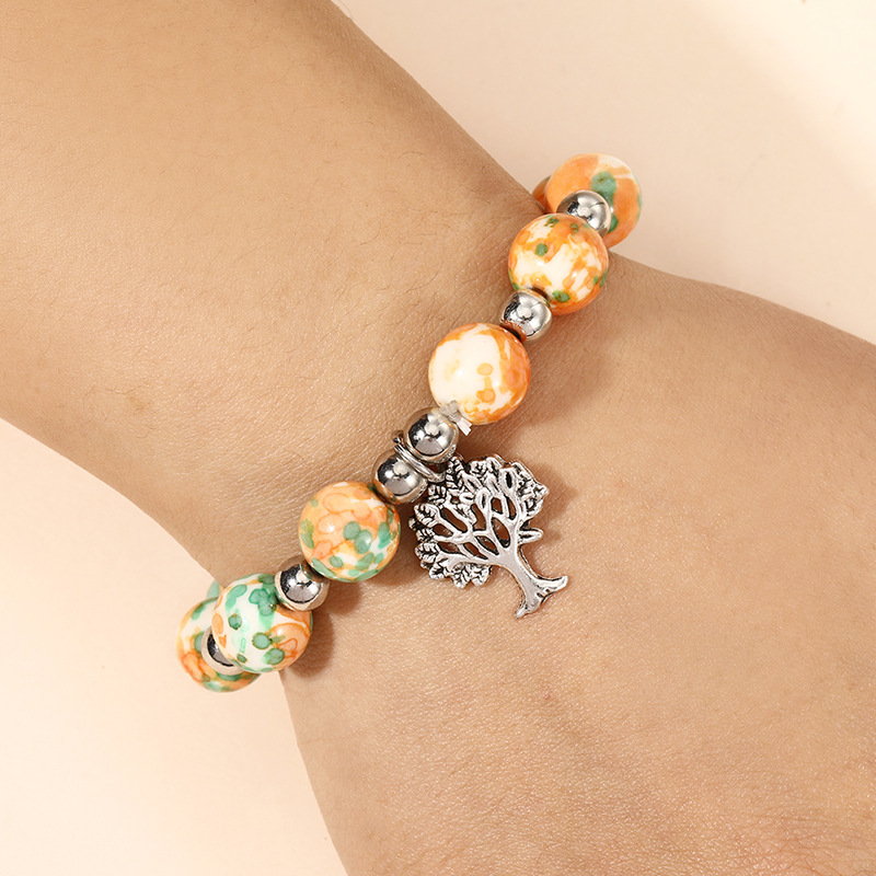 Bohemian Tree Alloy Natural Stone Beaded Plating Bracelets 1 Piece display picture 6