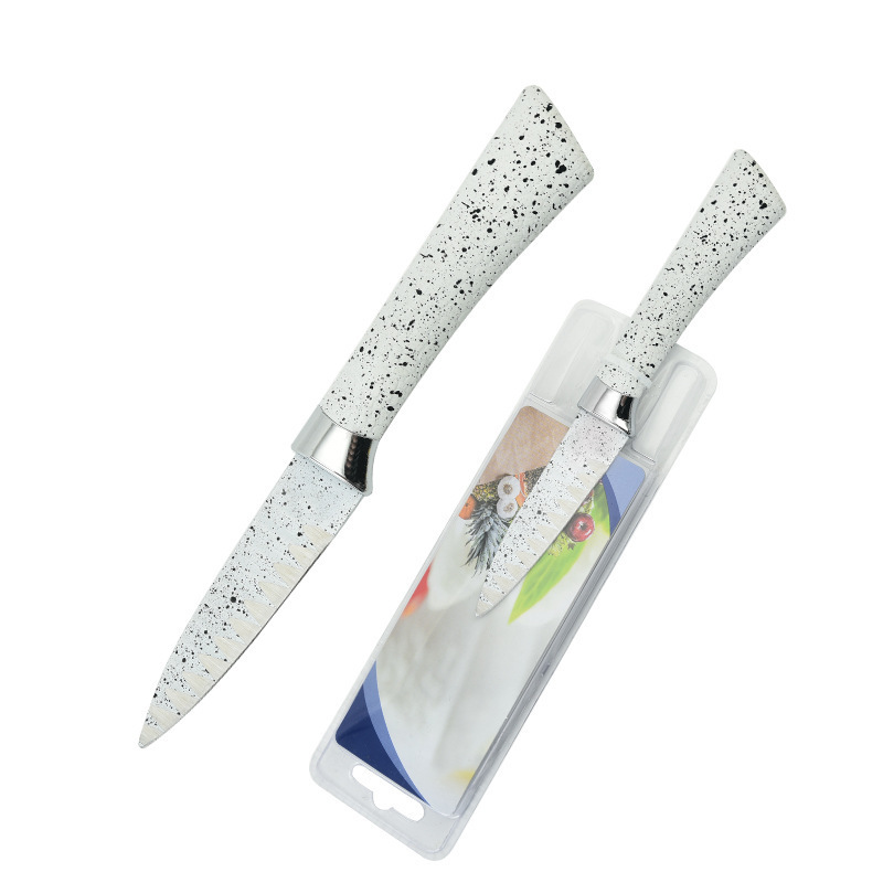 En stock fábrica nuevo mango de herradura spot patrón de onda cocina seis piezas de acero inoxidable cuchillo de pintura en aerosol traje de cuchillo