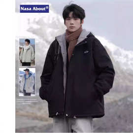 NASA羊羔绒棉衣外套男士新款秋冬季加厚棉袄冲锋棉服潮牌宽松上衣