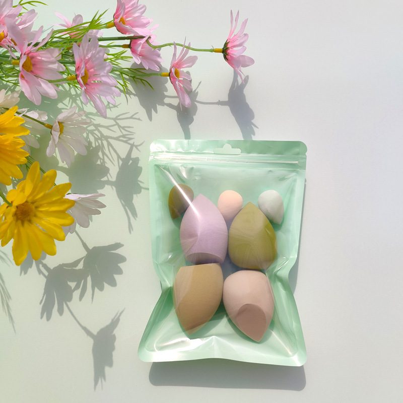 Explosiones transfronterizas 11 piezas 7 piezas de huevos de belleza flocado polvo combinado bolsas de color no comer polvo, huevos de belleza húmedos y secos image 12