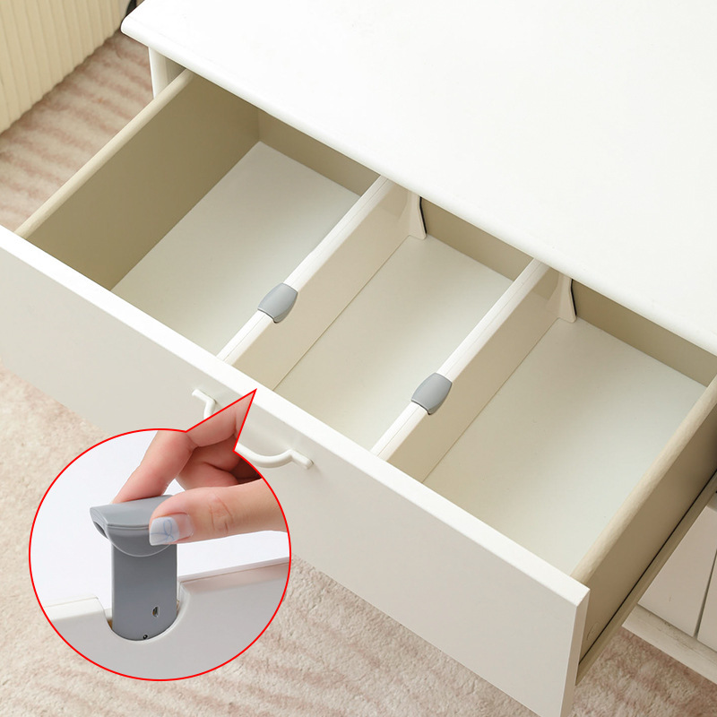 Drawer divider wholesale plastic adjustable thickened non-perforated retractable cabinet wardrobe storage layered partition
