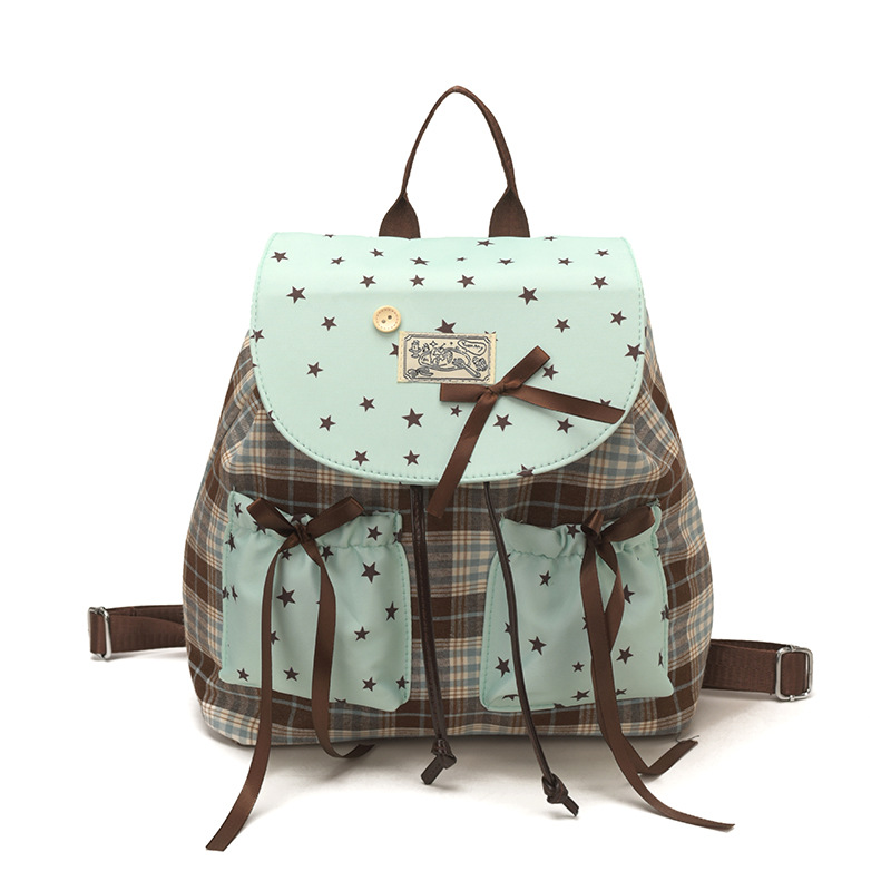 Hermosa estrella arco mochila para hombres y mujeres, mochila verde menta 2026 nueva mochila infantil