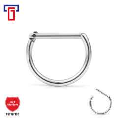 G23鈦D形鼻環閉口環扣鈦合金人體穿刺飾品鼻飾穿孔飾品