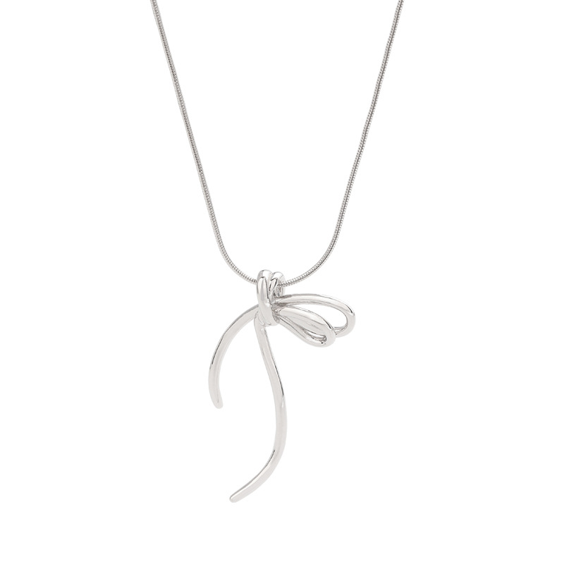 925 líneas de plata esterlina collar de arco de moda de verano femenina versátil in lujo ligero de alto nivel collar de collar de clavícula