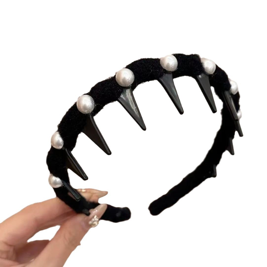 Perlas ondas de cabello para mujeres 2024 nuevo alto cráneo de correa de dientes antideslizante presión clip de cabello acabado artefacto paquete de cabello