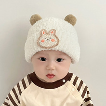 婴儿帽子秋冬款韩版时尚可爱男孩女宝宝针织毛绒帽冬季儿童毛线帽