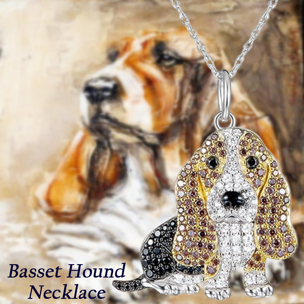 14g Weight Zinc Alloy Pendant Material Artificial Crystal Inlay Material Pendant Necklace Classification Zinc Alloy Chain Material cable chain Chain Type Cute Dog Artificial Crystal Zinc Alloy Cable Chain Pendant Necklaces Wholesale