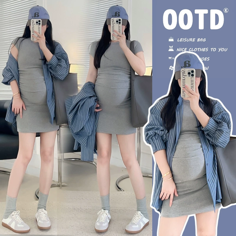 На самом деле спот летняя горячая девушка с короткими рукавами и узкими рукавами, платье с короткими рукавами, юбка с короткими рукавами, мягкая и удобная