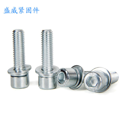 Grade 8.8 cylindrical head hexagonal three-combination screws galvanized cup head hexagonal three-combination screws