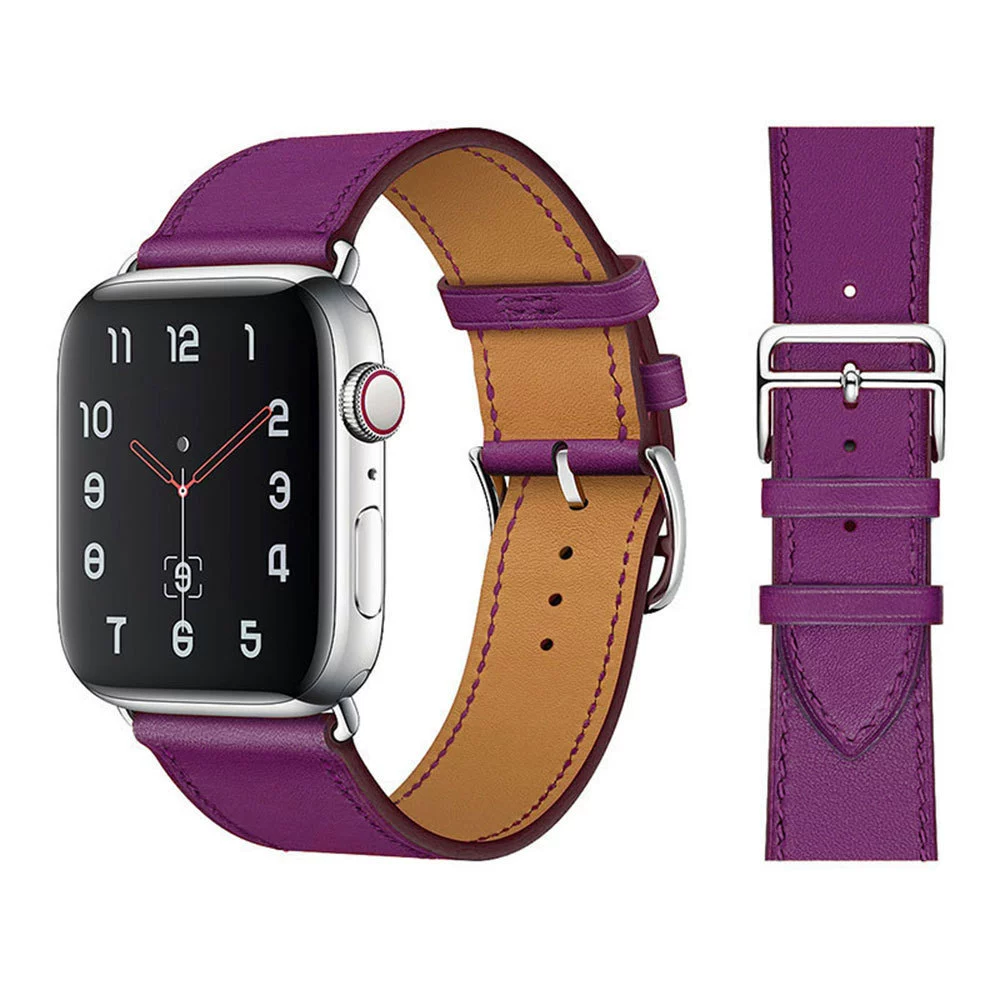 Подходит для кожаного ремешка Apple Hermes ремешок iWatch 8/7/6/5/4 поколения - цвет поколения - кожаный ремешок против взрыва