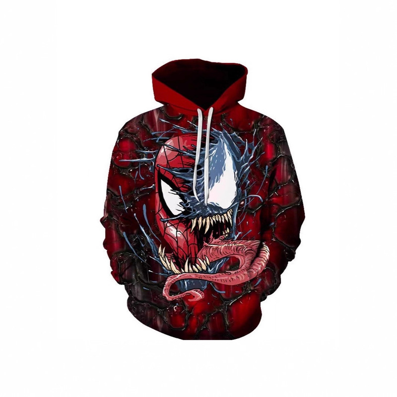 2025 New European and American Printed Venom Series Pullover Fashion Sweatshirt Loose Sports Hoodie Sweatshirt