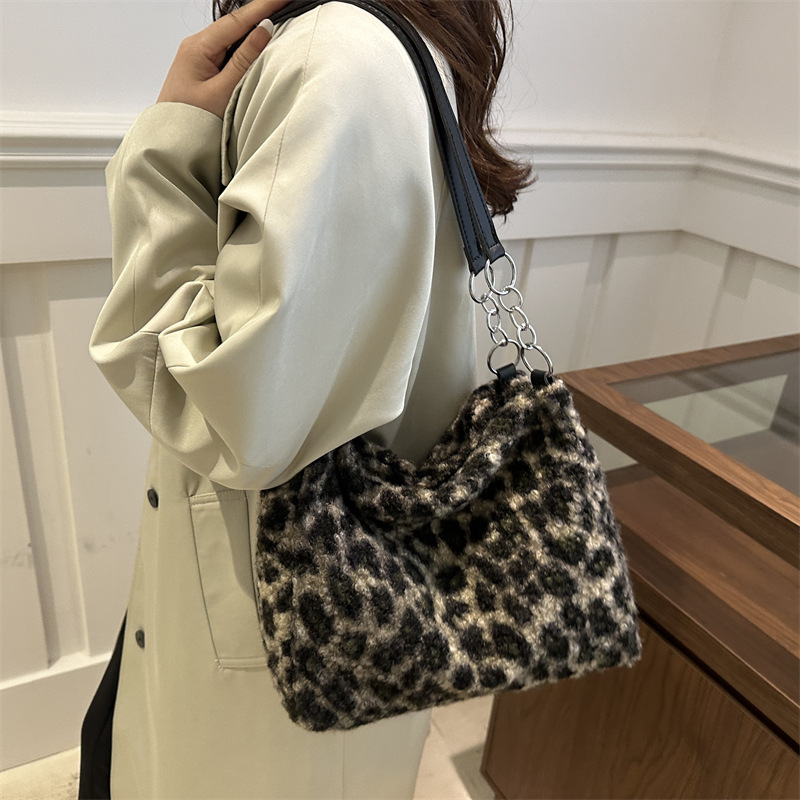 Leopardo estampado de moda moda simple bolso casual bolso de mujer bolso de hombro portátil bolso axilar