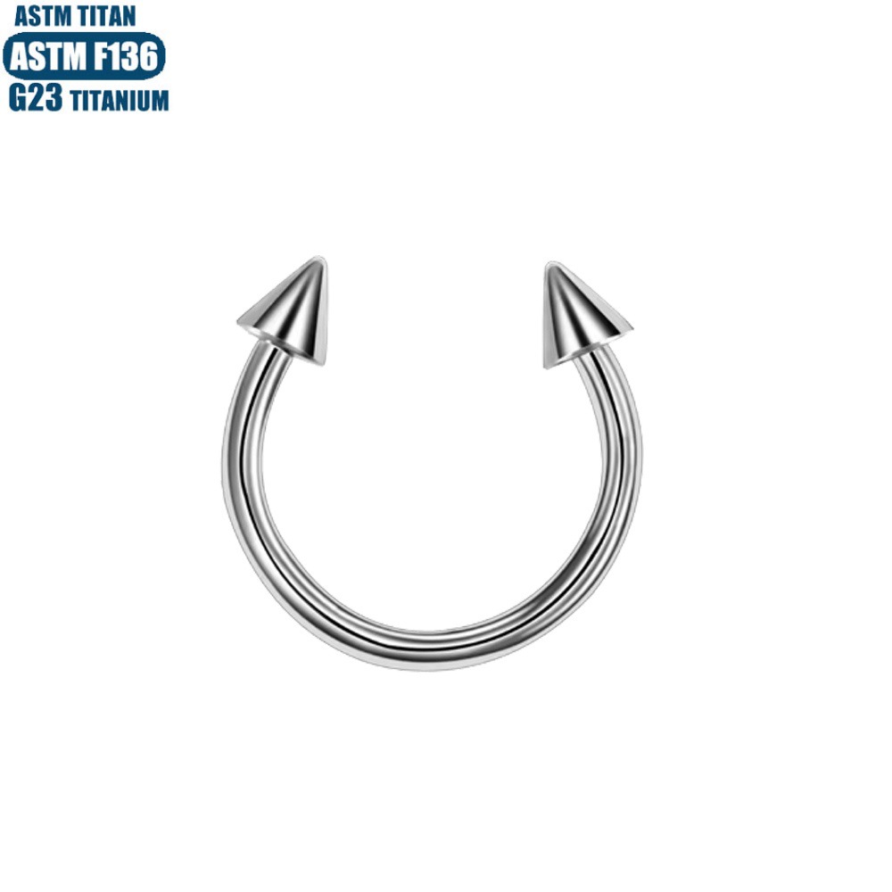 F136 Titanium Nose Ring Septum Ring Horseshoe Rod Lip Nail Ear Bone Ring Internally Threaded Piercing Jewelry detail image 10