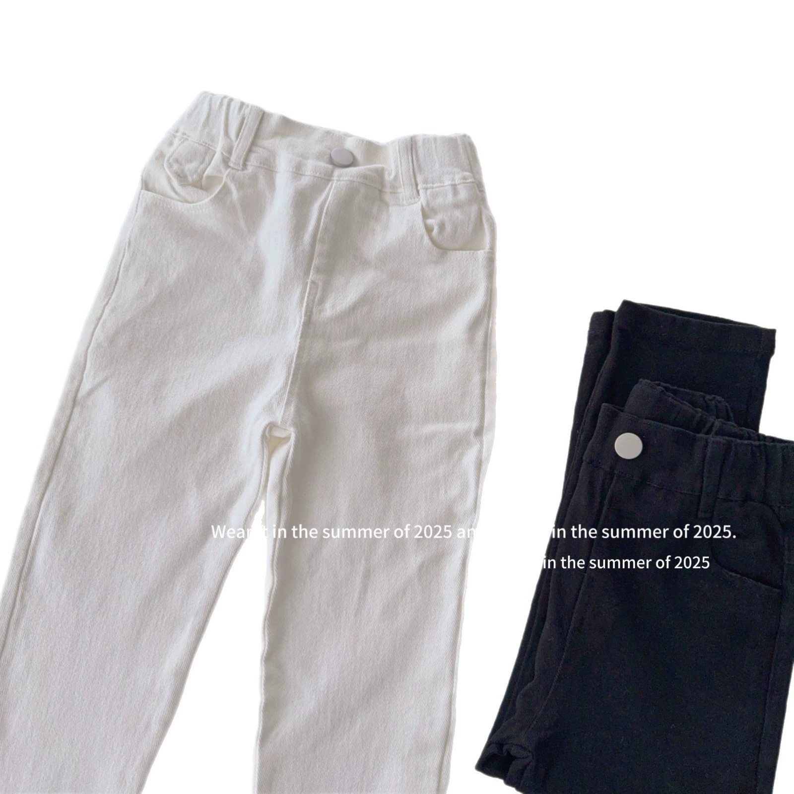 Летние весенние эластичные брюки, детский карандаш, slim fit